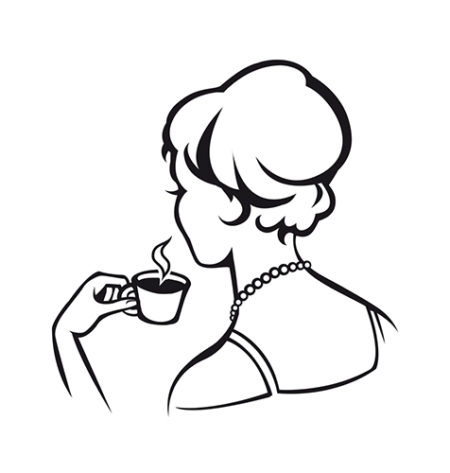 Création illustration pour le logo, La Dame Blanche, café
