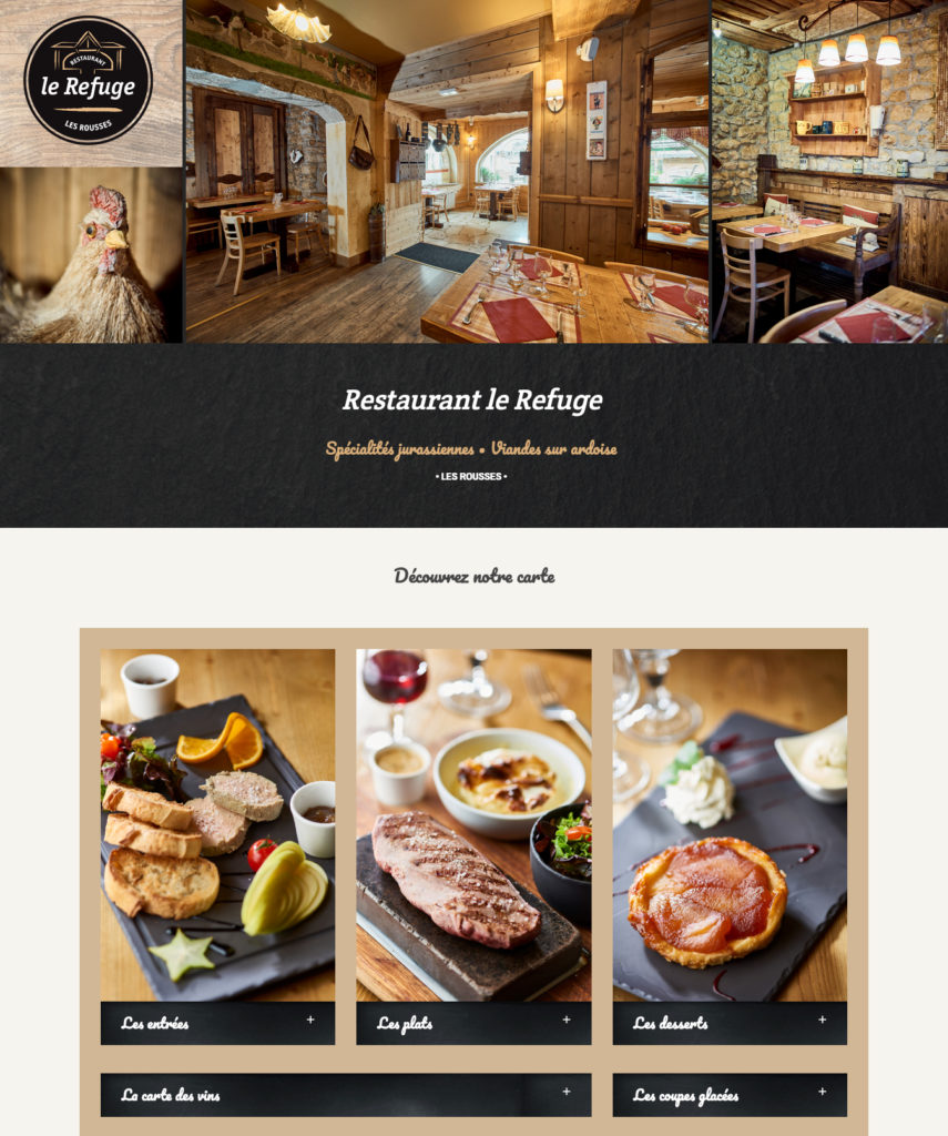 Création site internet restaurant Les Rousses - Jura