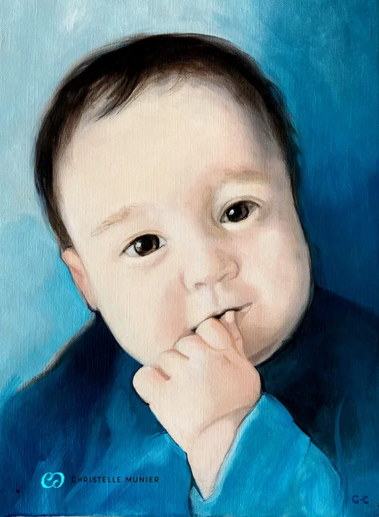 Artiste peintre Portrait enfant peinture