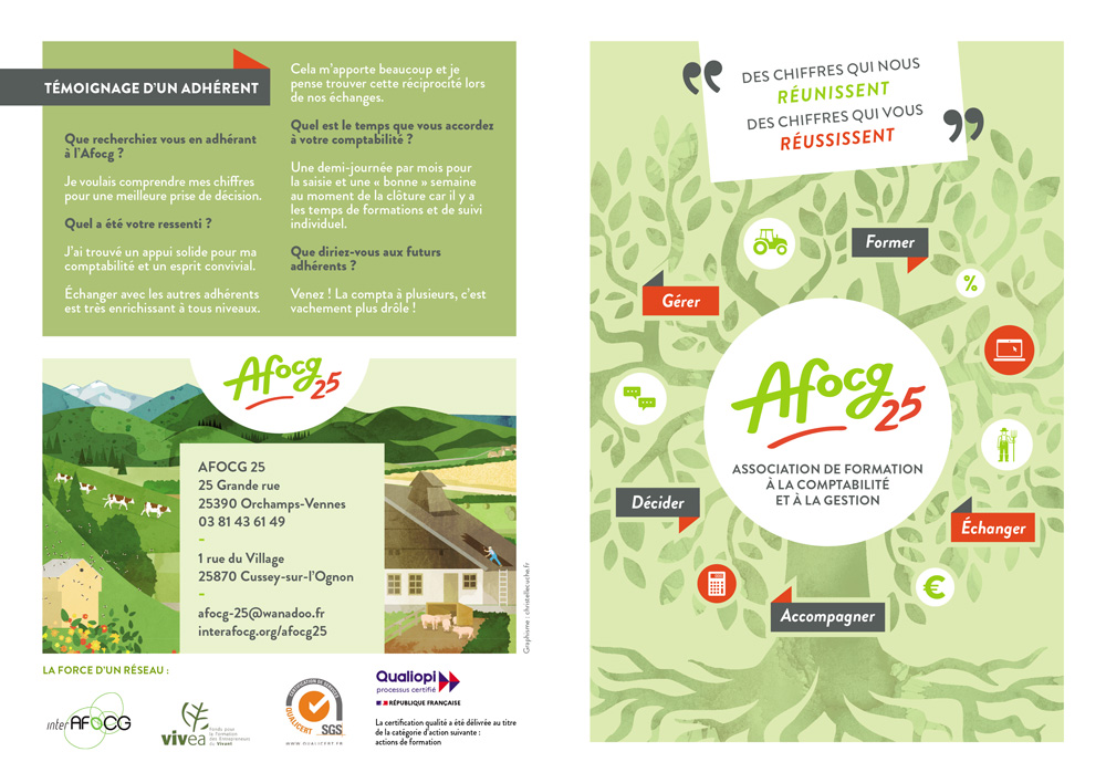 Graphisme, création plaquette association de gestion comptabilité milieu rural, doubs, Franche-comté, AFOCG 25