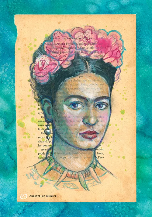 Frida Kahlo - aquarelle