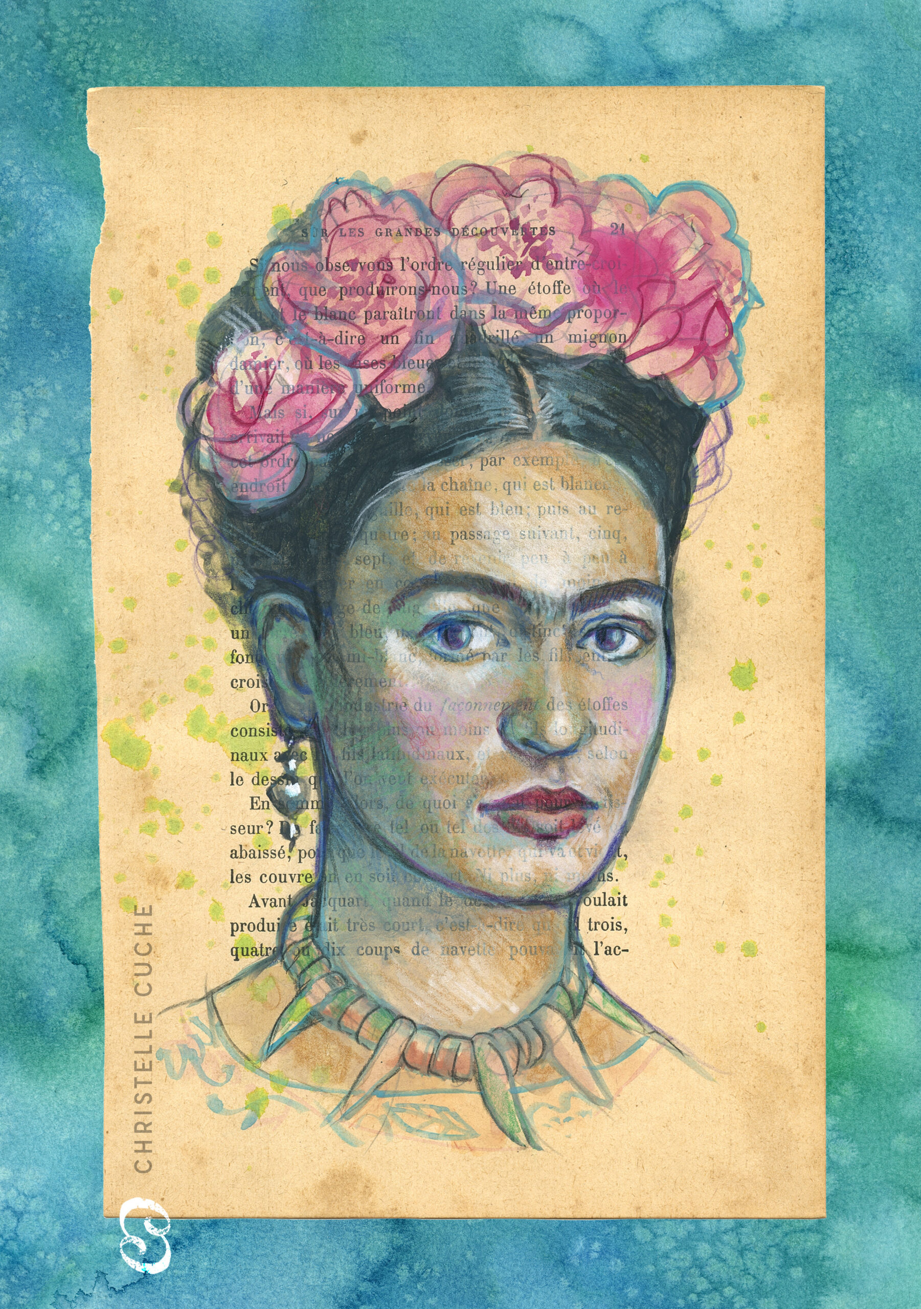 Frida Kahlo - aquarelle