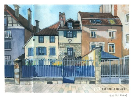 Quai-Veil-Picard-besancon Gouache